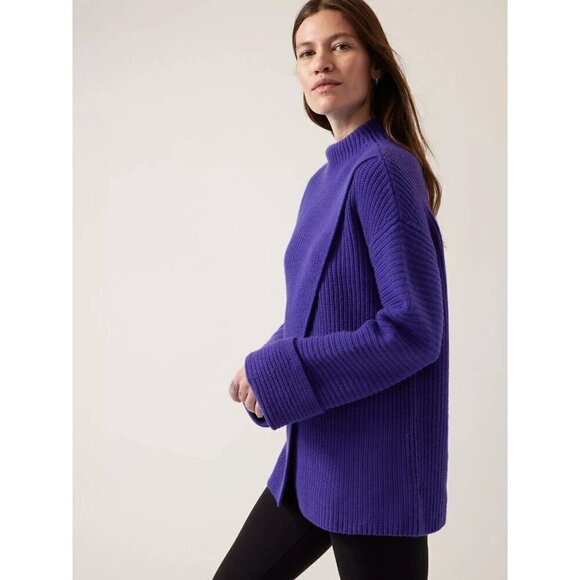Athleta Azalea Cashmere Sweater Purple Small - Picture 1 of 10